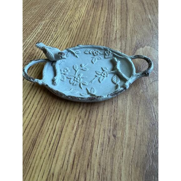 Swindon Trinket Tray off white/gray color distressed - Picture 1 of 5